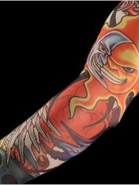 Tetovací rukáv Angry Sun